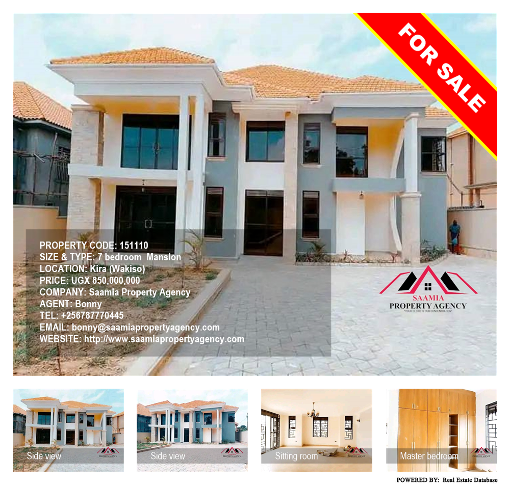 7 bedroom Mansion  for sale in Kira Wakiso Uganda, code: 151110