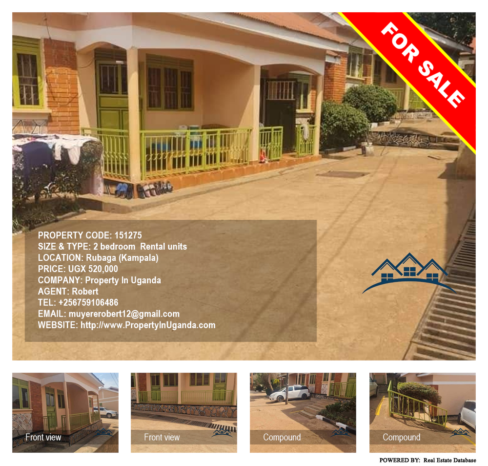 2 bedroom Rental units  for sale in Rubaga Kampala Uganda, code: 151275