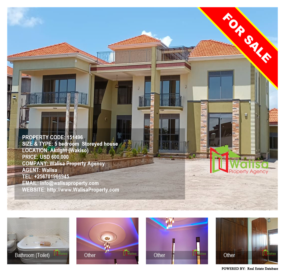 5 bedroom Storeyed house  for sale in Akright Wakiso Uganda, code: 151496