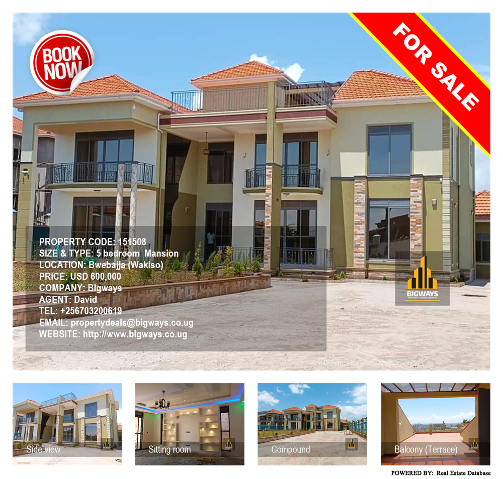 5 bedroom Mansion  for sale in Bwebajja Wakiso Uganda, code: 151508