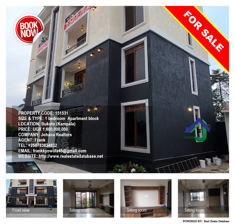 1 bedroom Apartment block  for sale in Bukoto Kampala Uganda, code: 151531