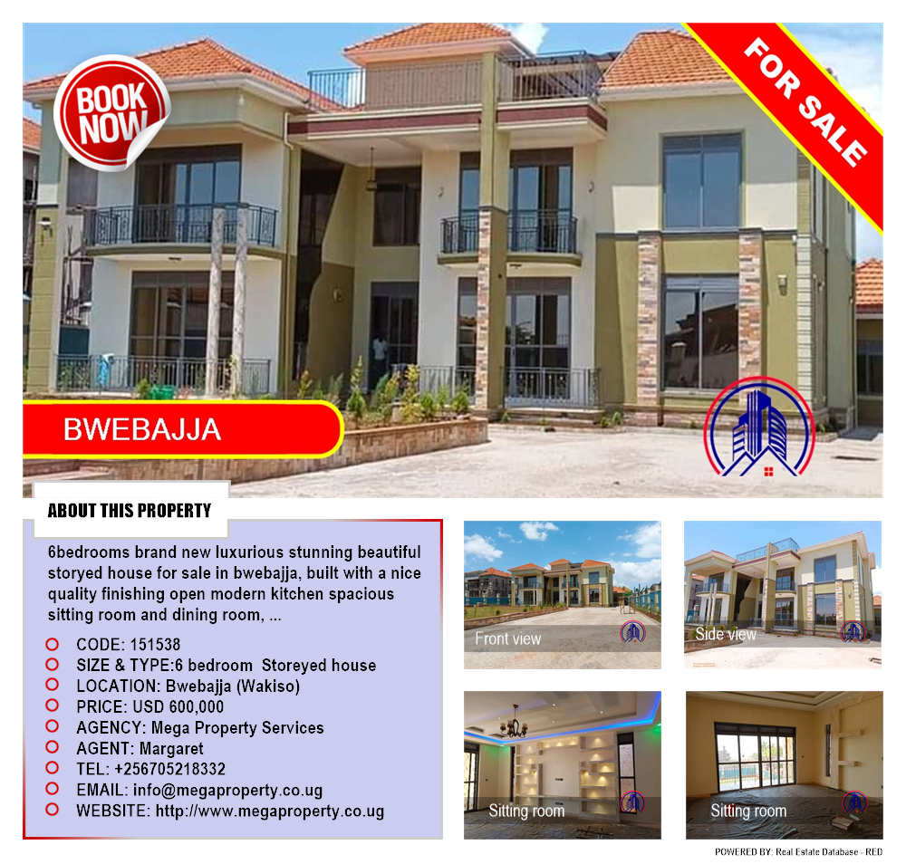 6 bedroom Storeyed house  for sale in Bwebajja Wakiso Uganda, code: 151538
