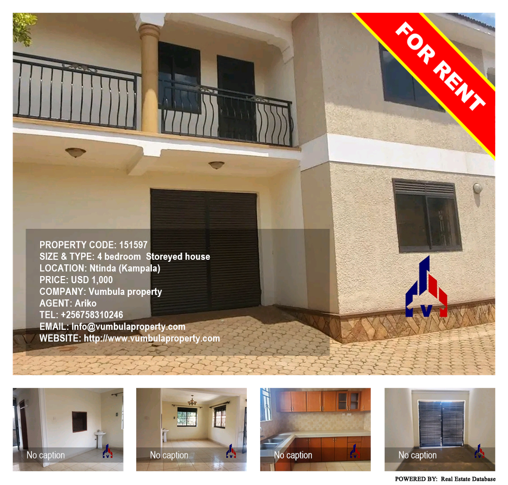 4 bedroom Storeyed house  for rent in Ntinda Kampala Uganda, code: 151597