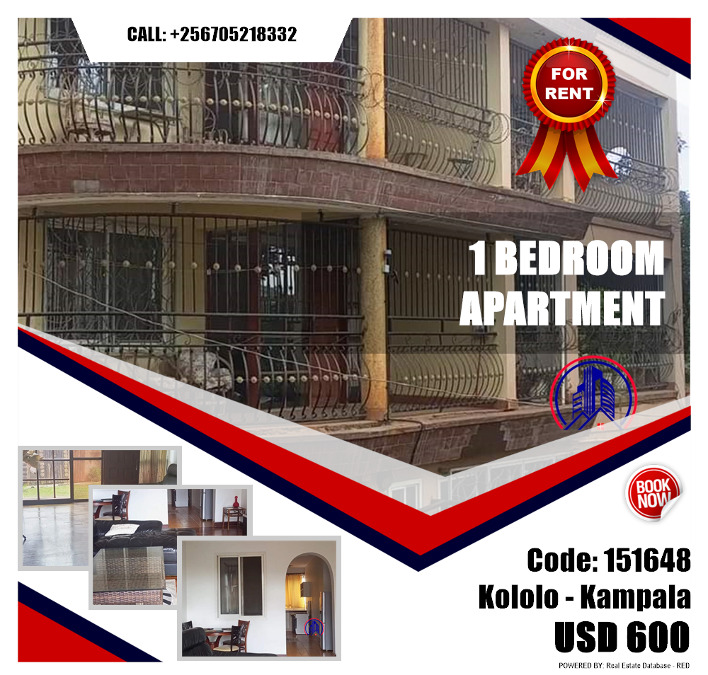 1 bedroom Apartment  for rent in Kololo Kampala Uganda, code: 151648