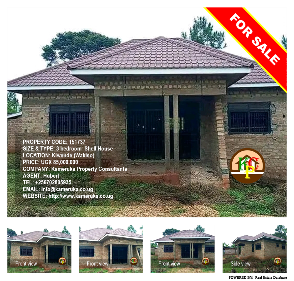 3 bedroom Shell House  for sale in Kiwende Wakiso Uganda, code: 151737