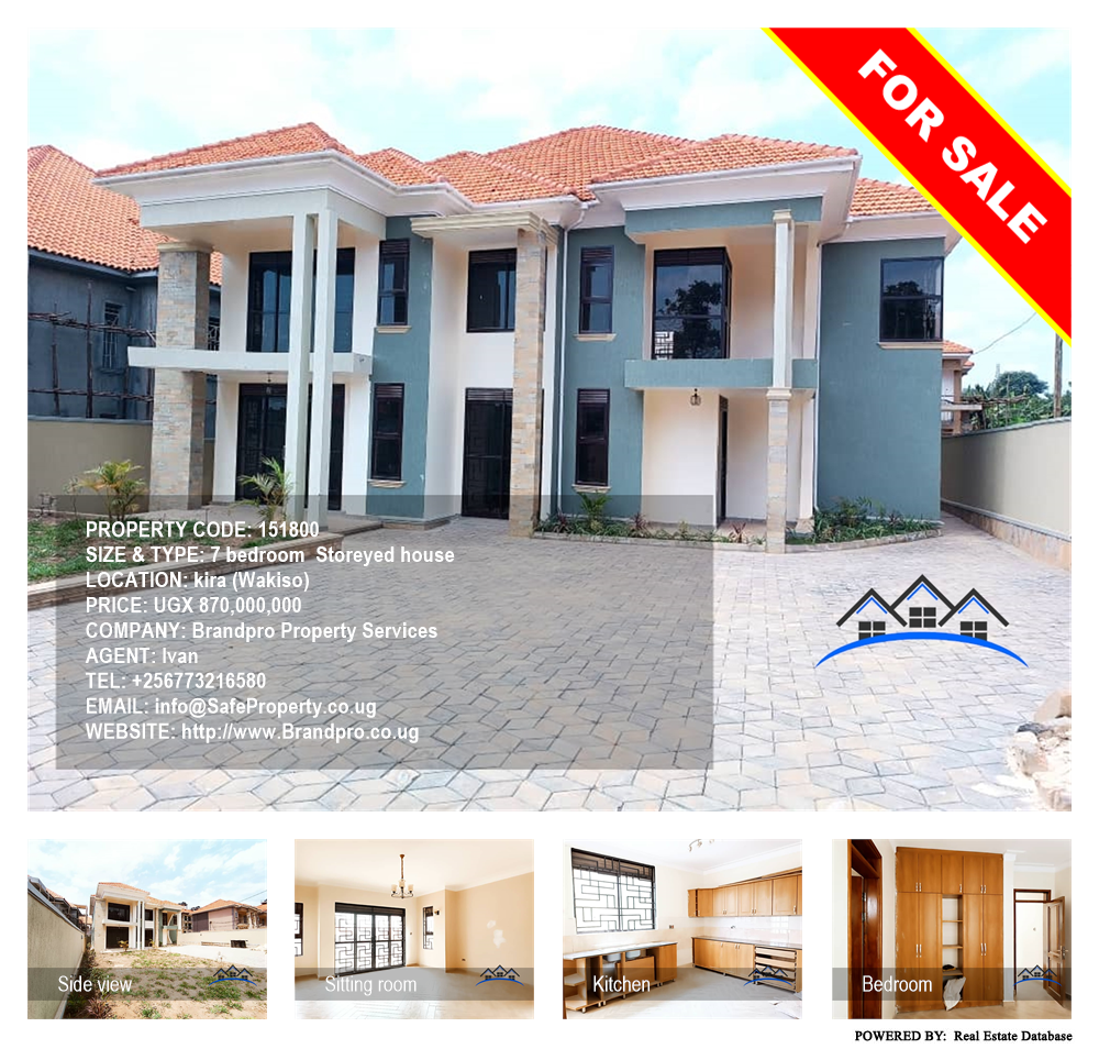 7 bedroom Storeyed house  for sale in Kira Wakiso Uganda, code: 151800