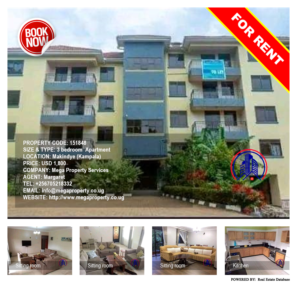 3 bedroom Apartment  for rent in Makindye Kampala Uganda, code: 151848