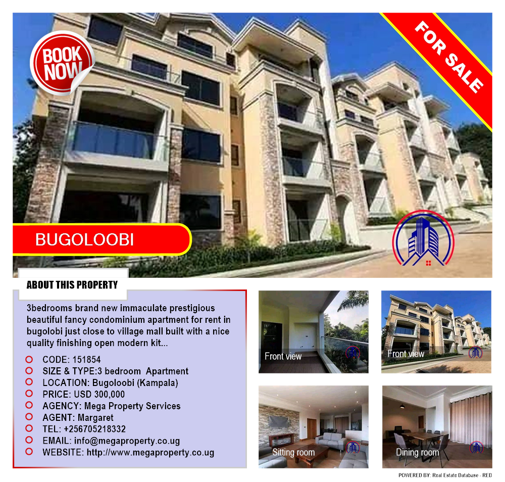 3 bedroom Apartment  for sale in Bugoloobi Kampala Uganda, code: 151854
