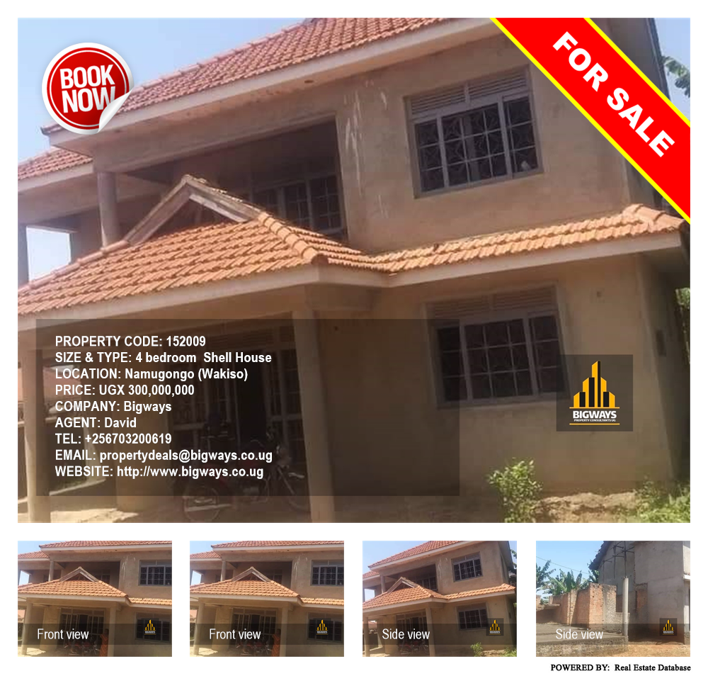 4 bedroom Shell House  for sale in Namugongo Wakiso Uganda, code: 152009