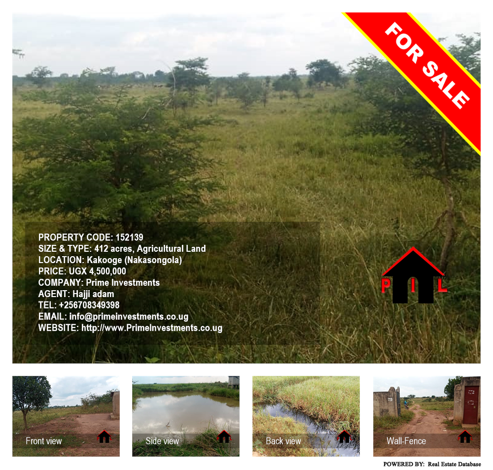 Agricultural Land  for sale in Kakooge Nakasongola Uganda, code: 152139