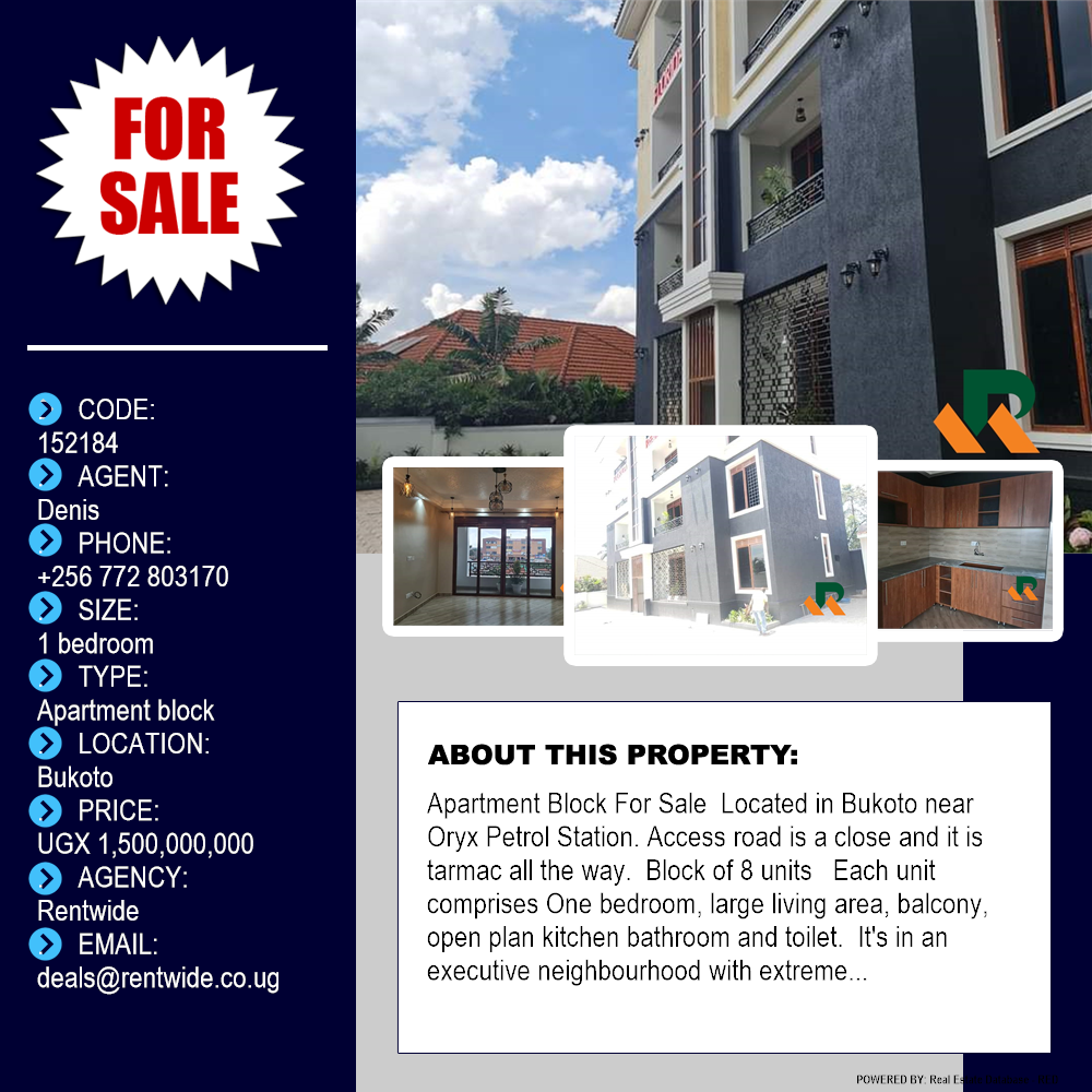 1 bedroom Apartment block  for sale in Bukoto Kampala Uganda, code: 152184