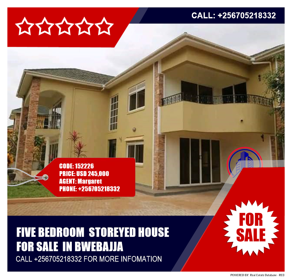 5 bedroom Storeyed house  for sale in Bwebajja Wakiso Uganda, code: 152226