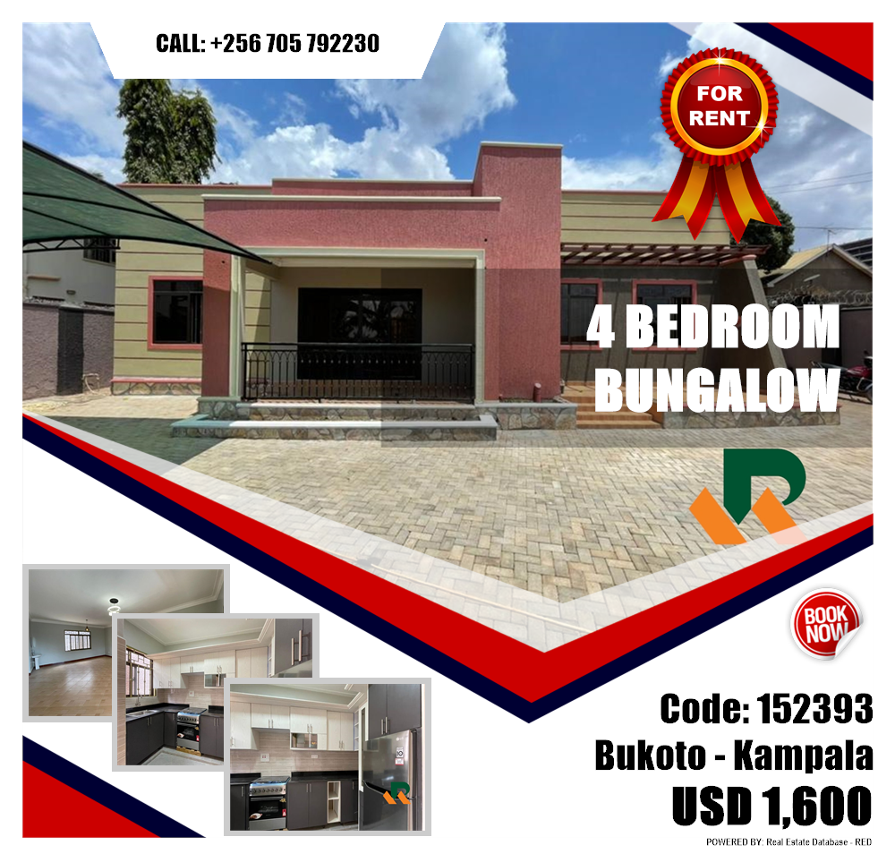 4 bedroom Bungalow  for rent in Bukoto Kampala Uganda, code: 152393