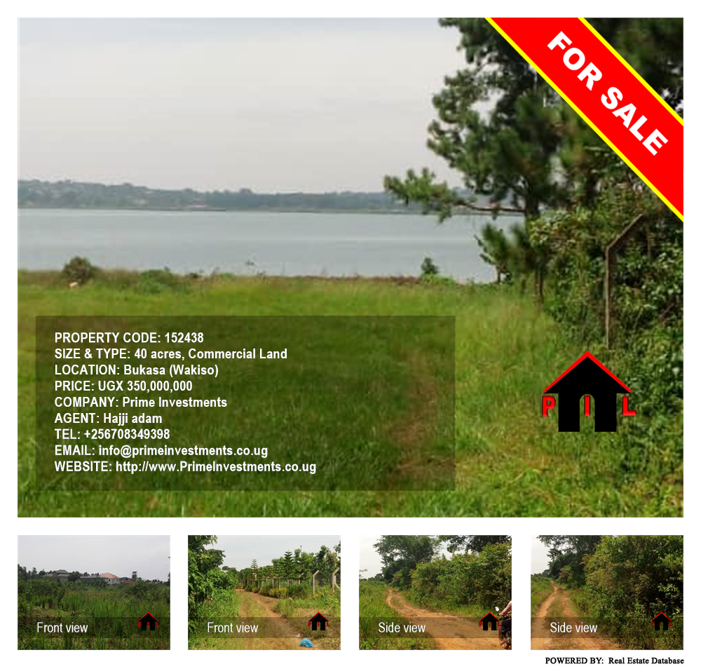 Commercial Land  for sale in Bukasa Wakiso Uganda, code: 152438