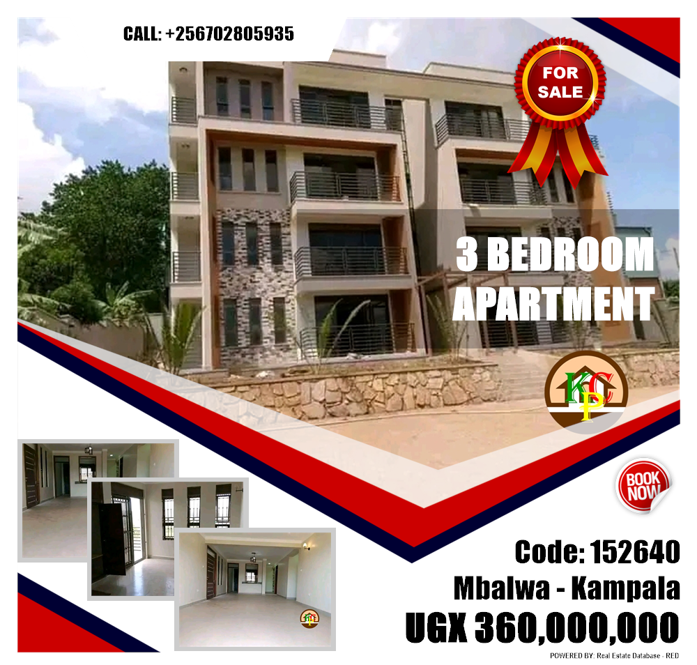 3 bedroom Apartment  for sale in Mbalwa Kampala Uganda, code: 152640