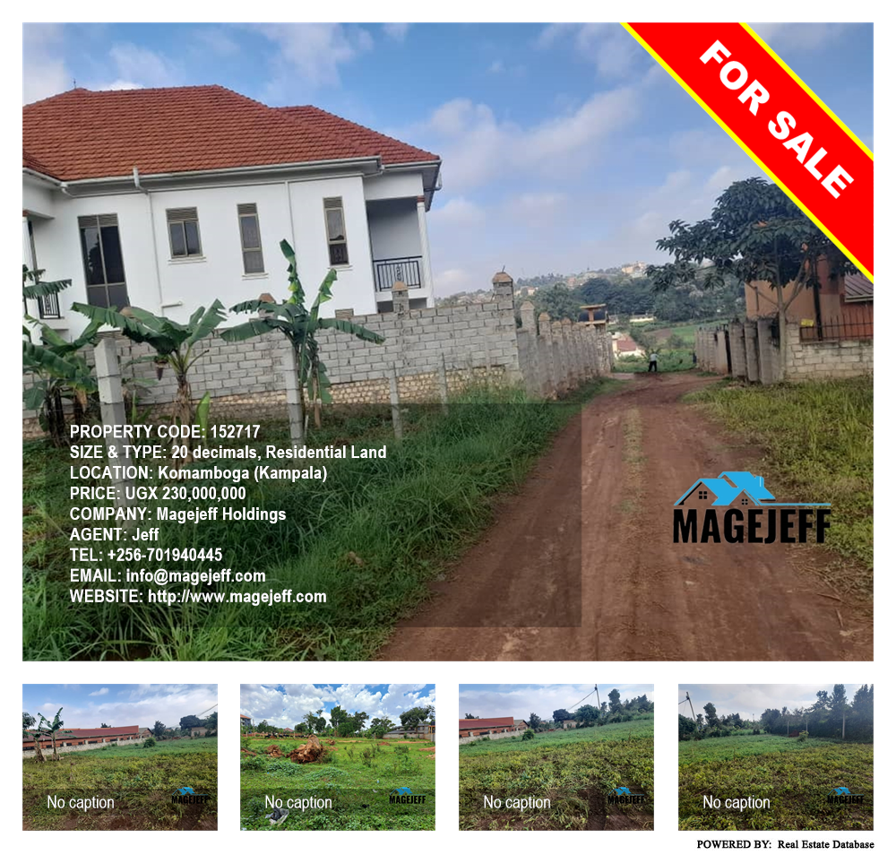 Residential Land  for sale in Komamboga Kampala Uganda, code: 152717