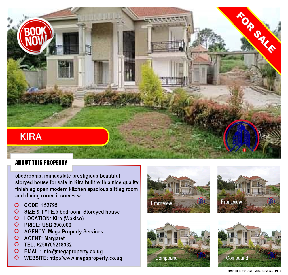 5 bedroom Storeyed house  for sale in Kira Wakiso Uganda, code: 152795