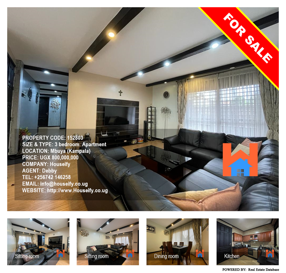 3 bedroom Apartment  for sale in Mbuya Kampala Uganda, code: 152803
