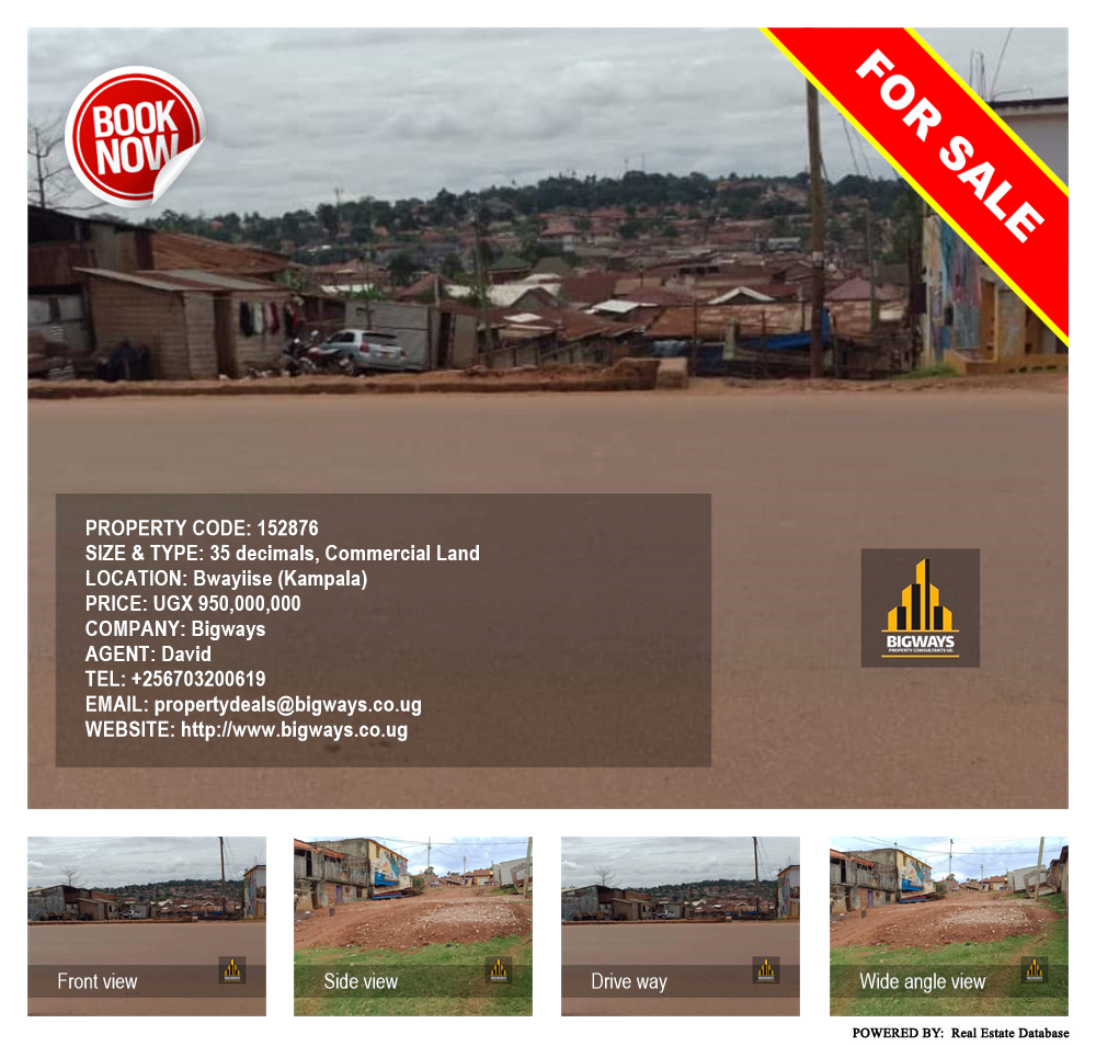 Commercial Land  for sale in Bwayiise Kampala Uganda, code: 152876