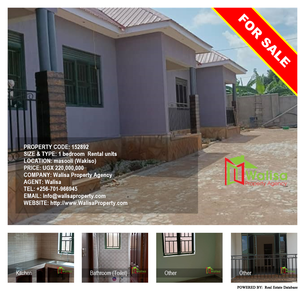 1 bedroom Rental units  for sale in Masooli Wakiso Uganda, code: 152892