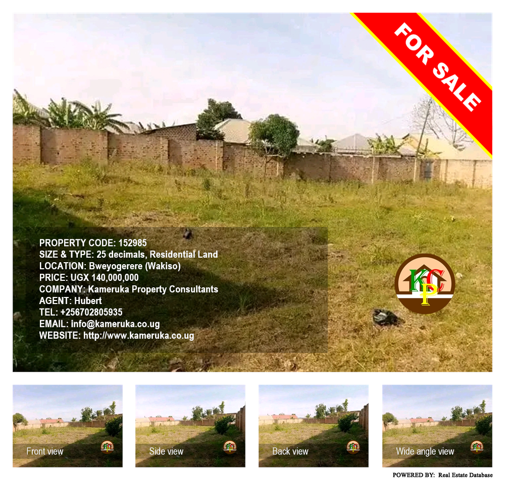 Residential Land  for sale in Bweyogerere Wakiso Uganda, code: 152985
