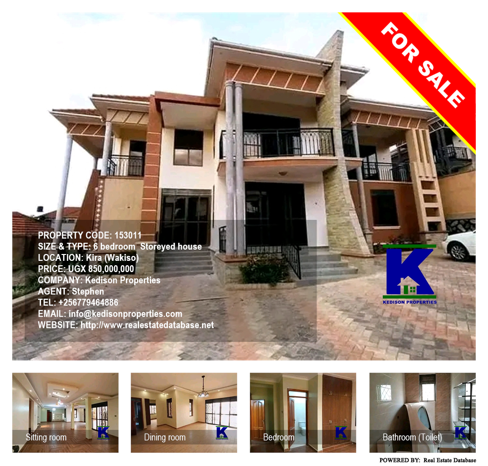 6 bedroom Storeyed house  for sale in Kira Wakiso Uganda, code: 153011