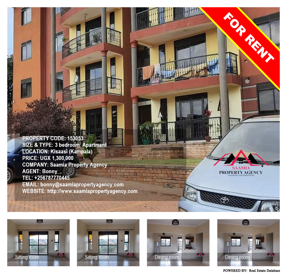 3 bedroom Apartment  for rent in Kisaasi Kampala Uganda, code: 153053