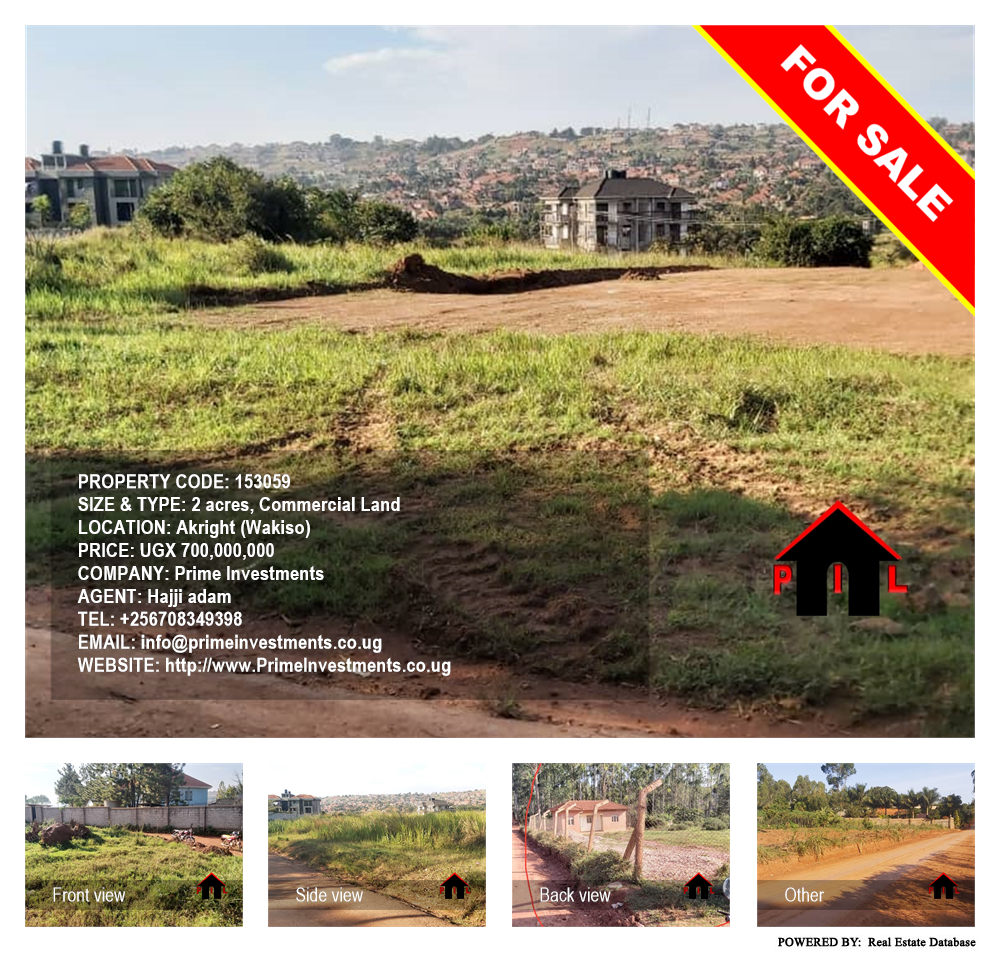 Commercial Land  for sale in Akright Wakiso Uganda, code: 153059