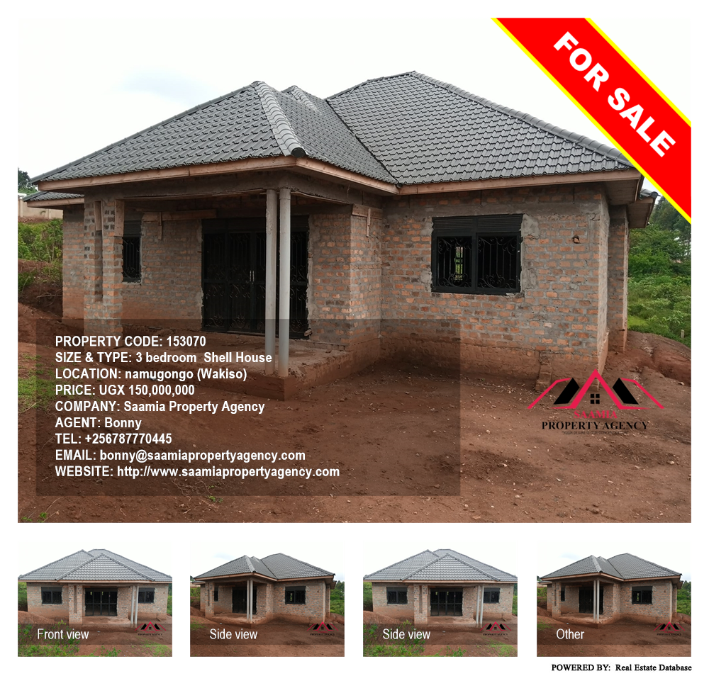 3 bedroom Shell House  for sale in Namugongo Wakiso Uganda, code: 153070