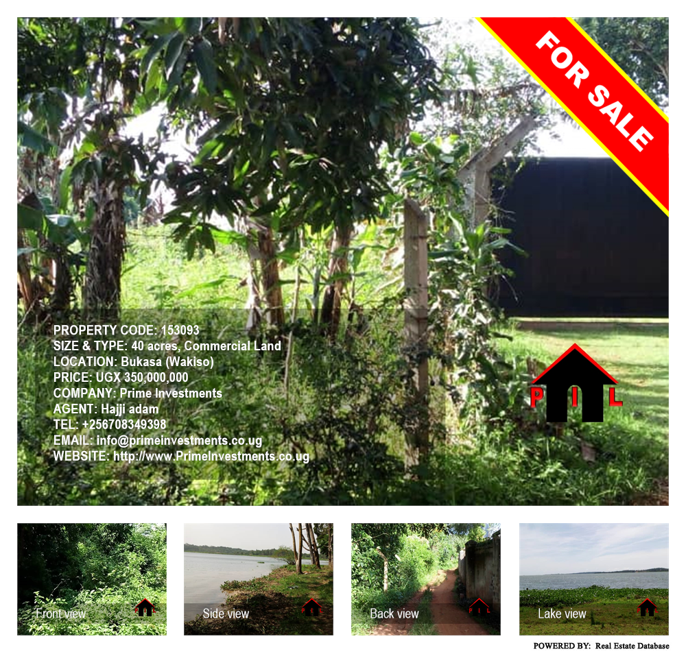 Commercial Land  for sale in Bukasa Wakiso Uganda, code: 153093