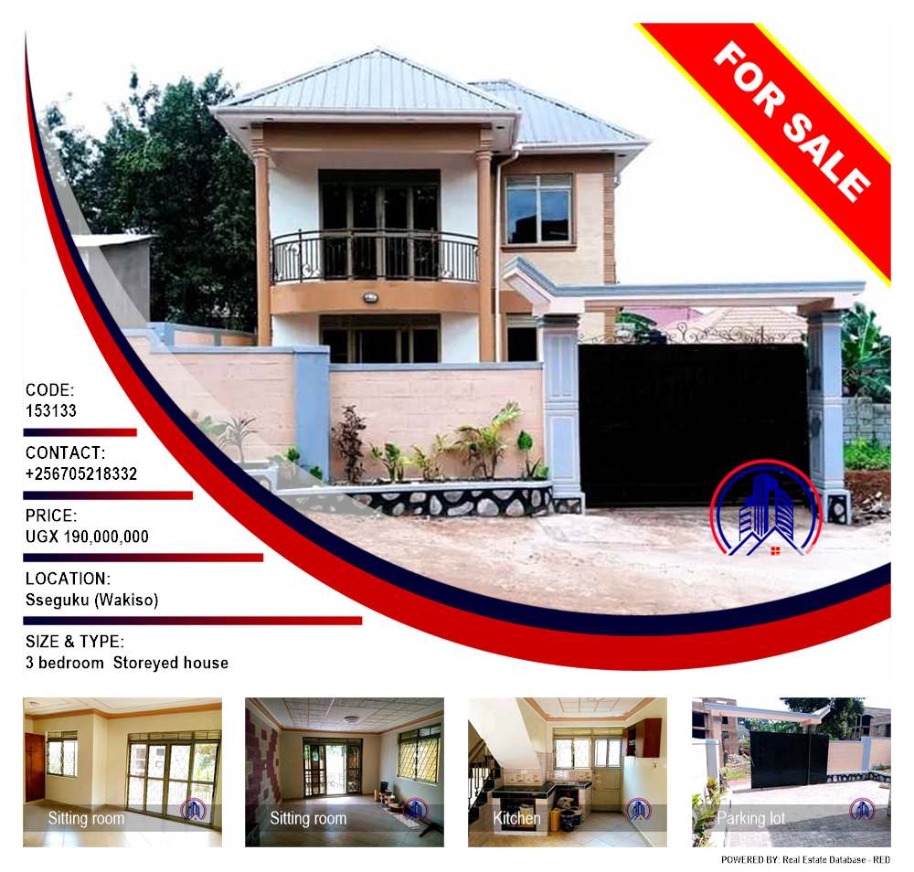 3 bedroom Storeyed house  for sale in Seguku Wakiso Uganda, code: 153133