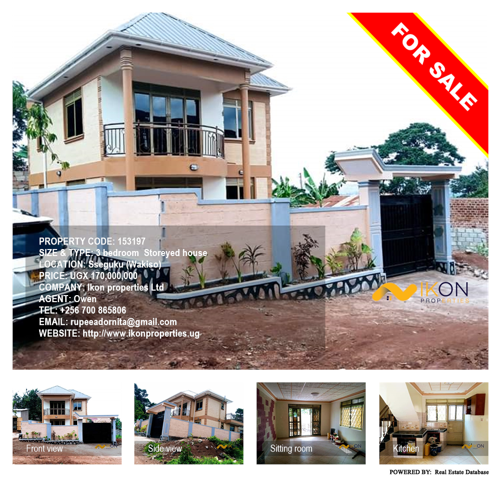 3 bedroom Storeyed house  for sale in Seguku Wakiso Uganda, code: 153197