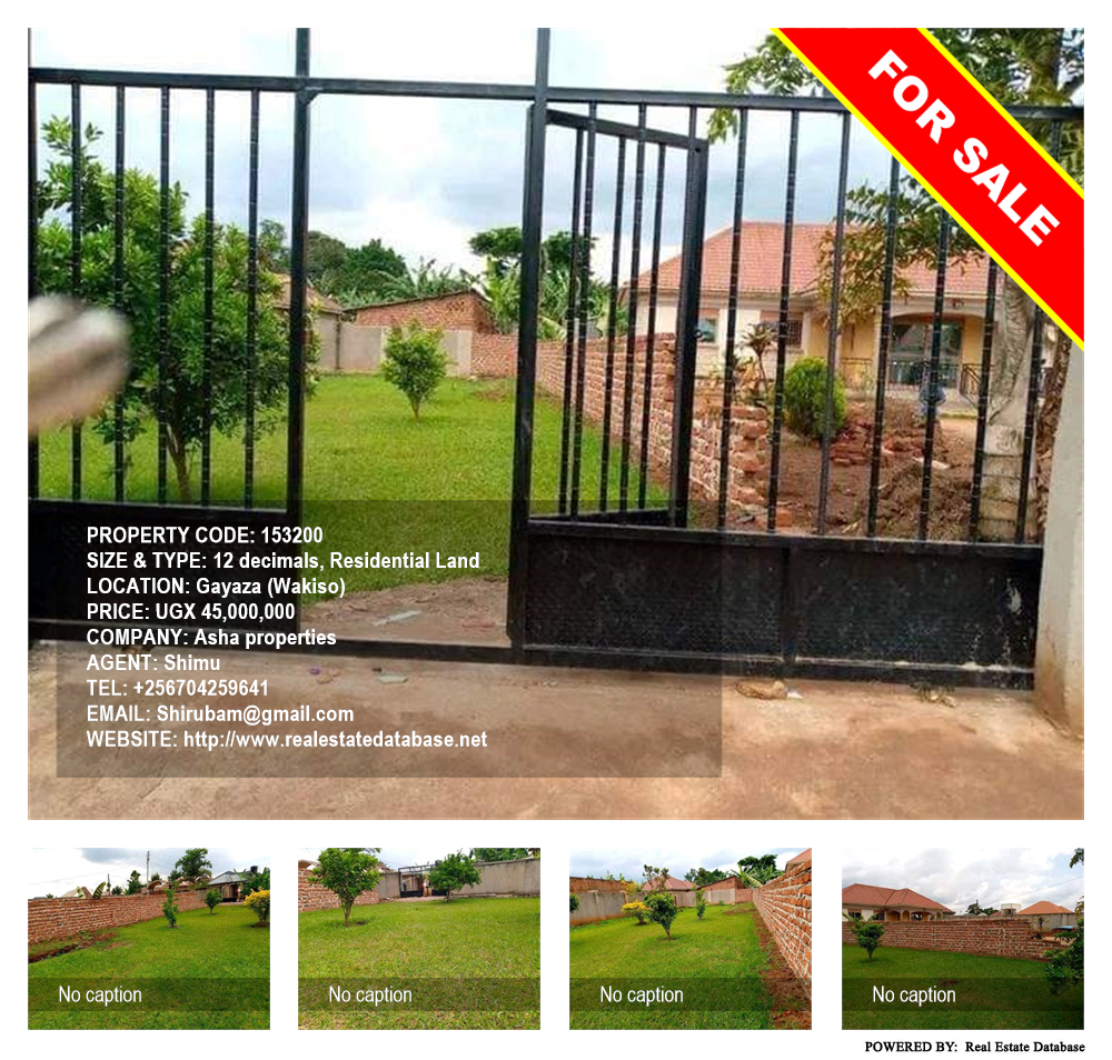 Residential Land  for sale in Gayaza Wakiso Uganda, code: 153200