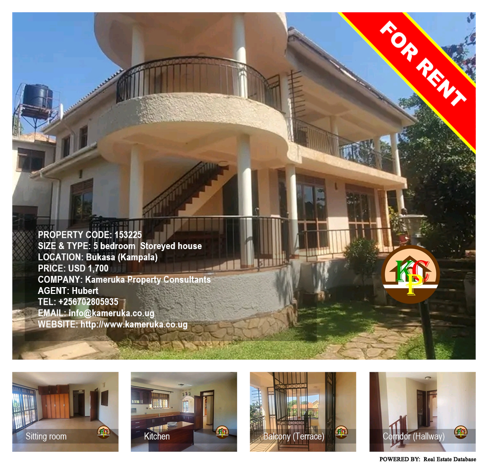 5 bedroom Storeyed house  for rent in Bukasa Kampala Uganda, code: 153225