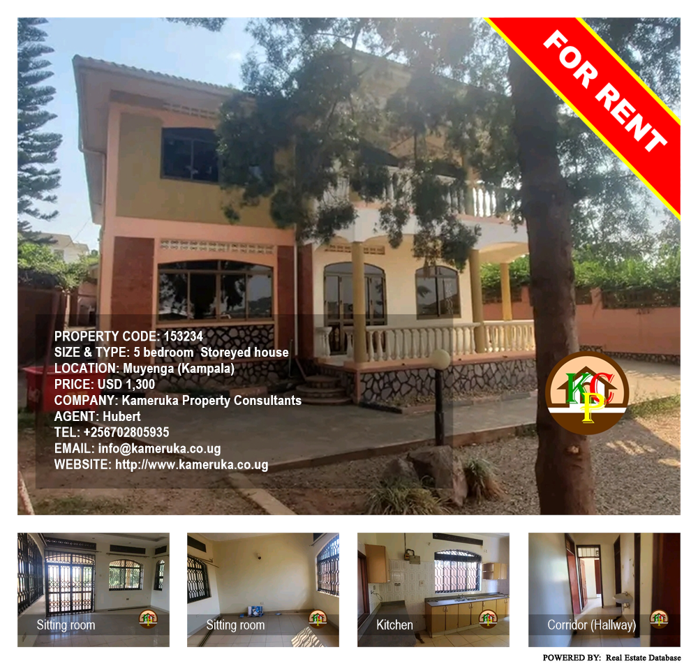 5 bedroom Storeyed house  for rent in Muyenga Kampala Uganda, code: 153234