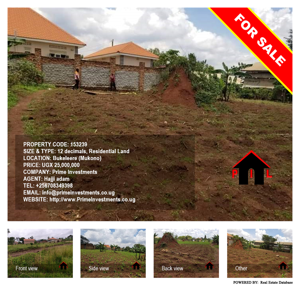 Residential Land  for sale in Bukeelele Mukono Uganda, code: 153239