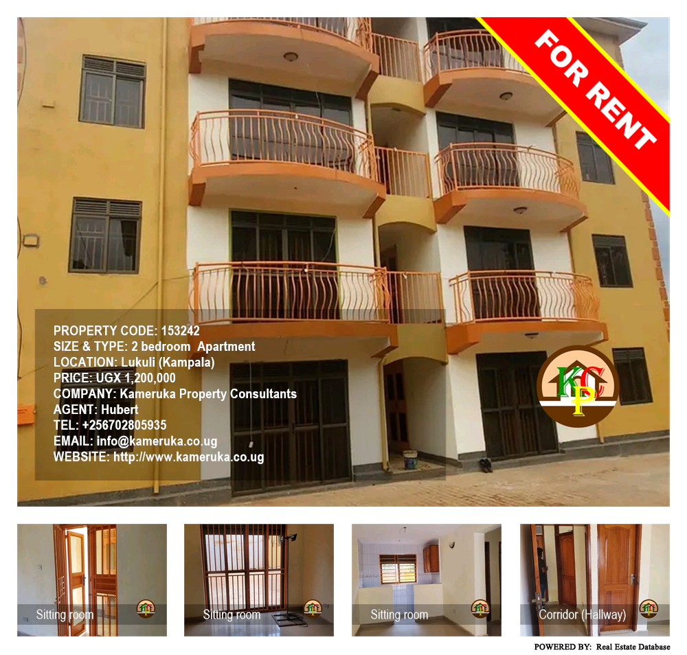 2 bedroom Apartment  for rent in Lukuli Kampala Uganda, code: 153242
