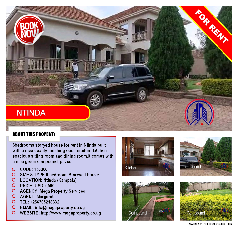 6 bedroom Storeyed house  for rent in Ntinda Kampala Uganda, code: 153300