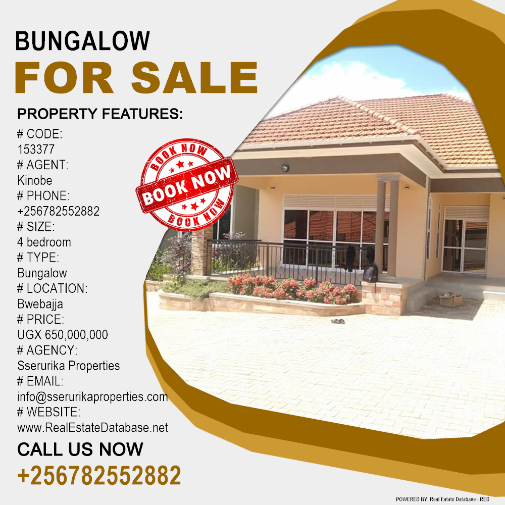 4 bedroom Bungalow  for sale in Bwebajja Wakiso Uganda, code: 153377