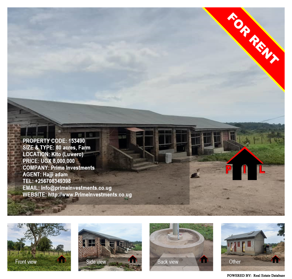 Farm  for rent in Kito Luwero Uganda, code: 153490