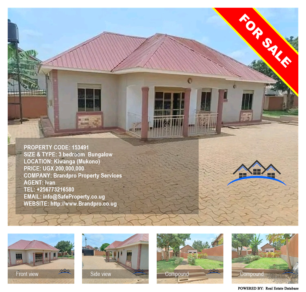 3 bedroom Bungalow  for sale in Kiwanga Mukono Uganda, code: 153491