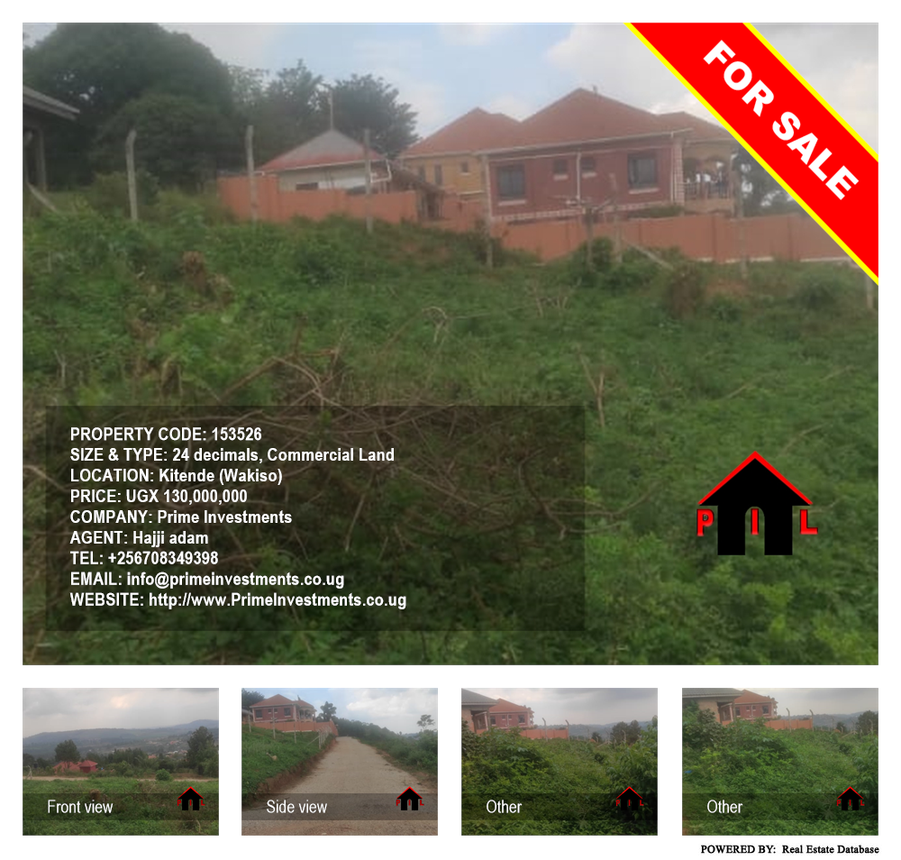 Commercial Land  for sale in Kitende Wakiso Uganda, code: 153526
