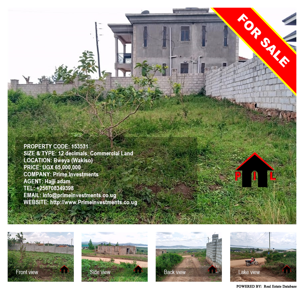 Commercial Land  for sale in Bweya Wakiso Uganda, code: 153531