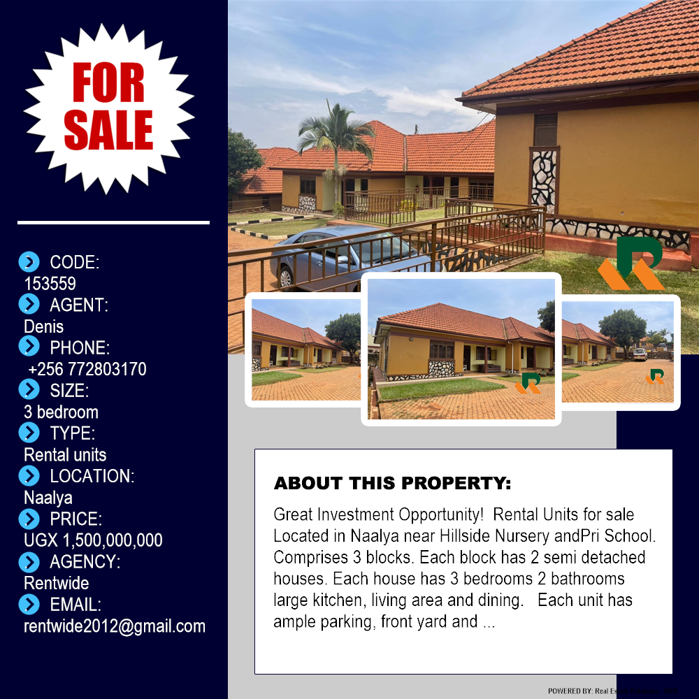 3 bedroom Rental units  for sale in Naalya Wakiso Uganda, code: 153559