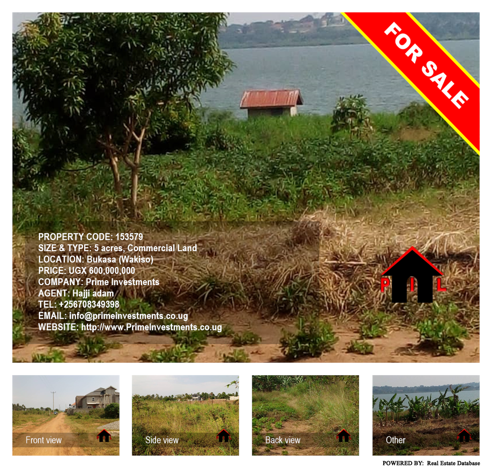 Commercial Land  for sale in Bukasa Wakiso Uganda, code: 153579