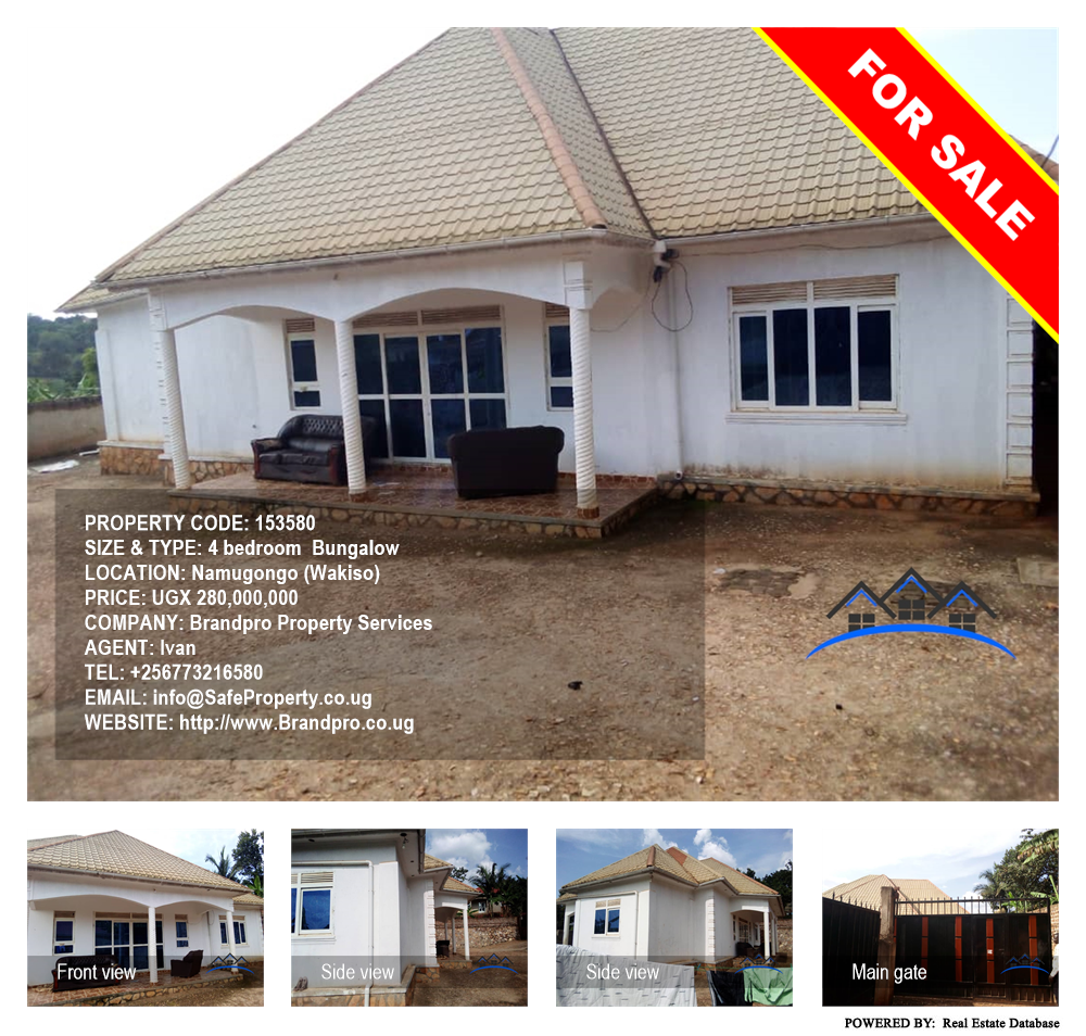 4 bedroom Bungalow  for sale in Namugongo Wakiso Uganda, code: 153580