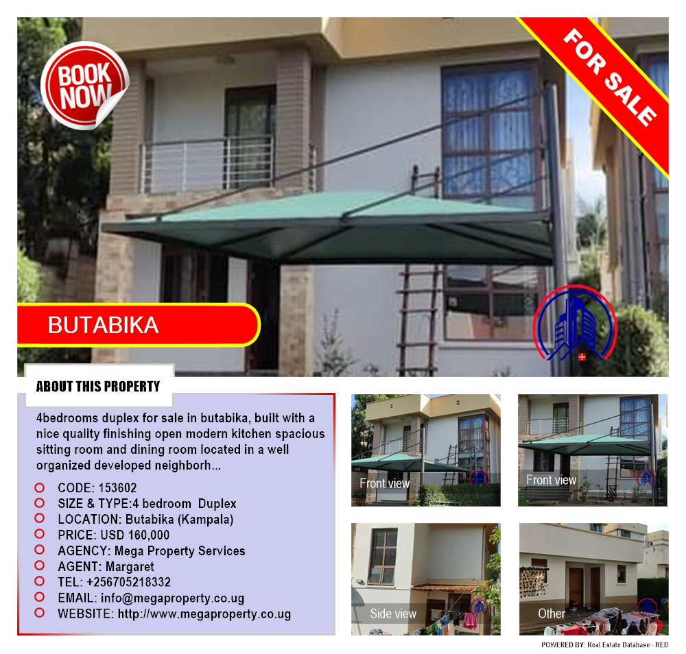 4 bedroom Duplex  for sale in Butabika Kampala Uganda, code: 153602