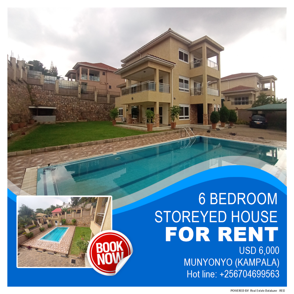 6 bedroom Storeyed house  for rent in Munyonyo Kampala Uganda, code: 153635