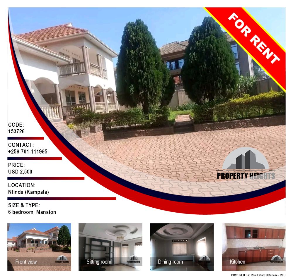 6 bedroom Mansion  for rent in Ntinda Kampala Uganda, code: 153726