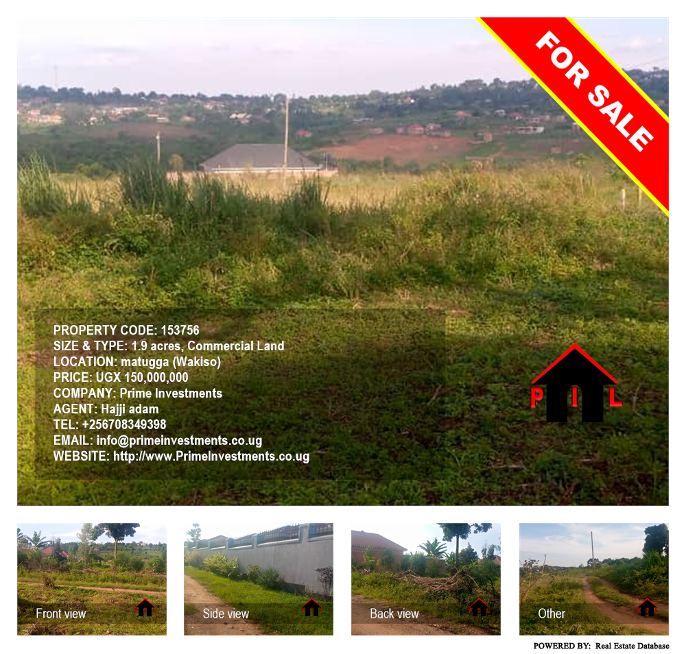 Commercial Land  for sale in Matugga Wakiso Uganda, code: 153756